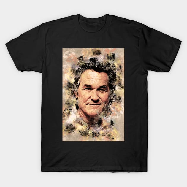 Kurt Russell Actor Portrait ✪ A Tribute to a LEGEND ✪ Abstract Watercolor T-Shirt by Naumovski